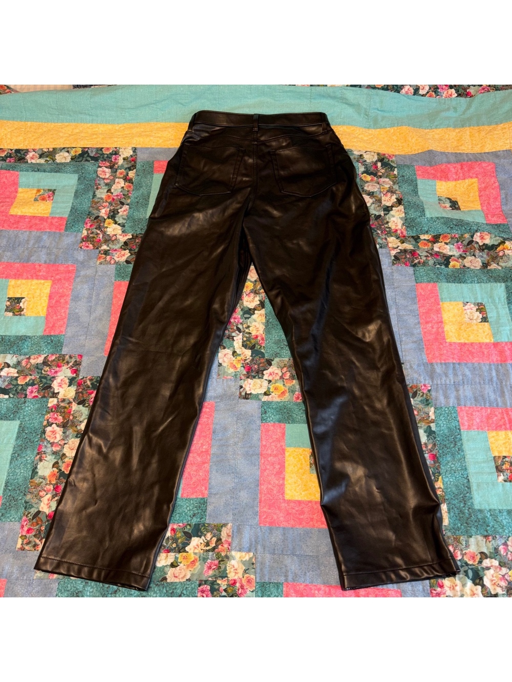 Abercrombie & Fitch 30/10L The '90s Straight Ultra High Rise Faux Leather Pants - Picture 5 of 9